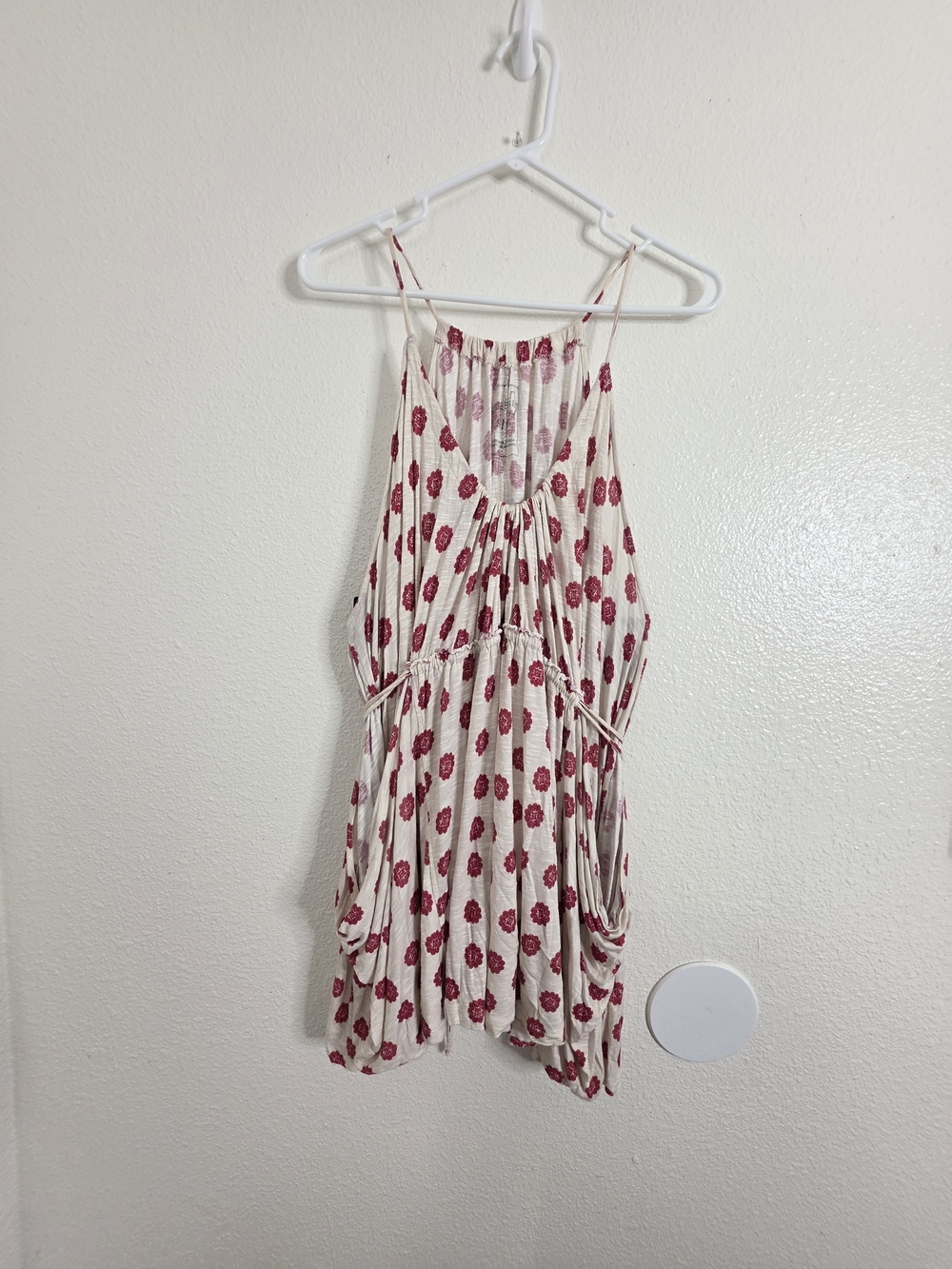 We The Free People Womens Small Pink Floral Slub Knit Cami Tank Top Tunic...